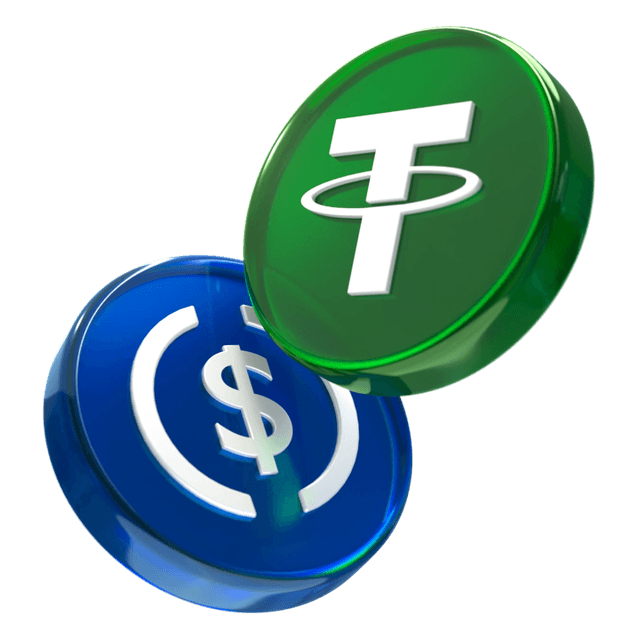 3D USDT and USDC coins