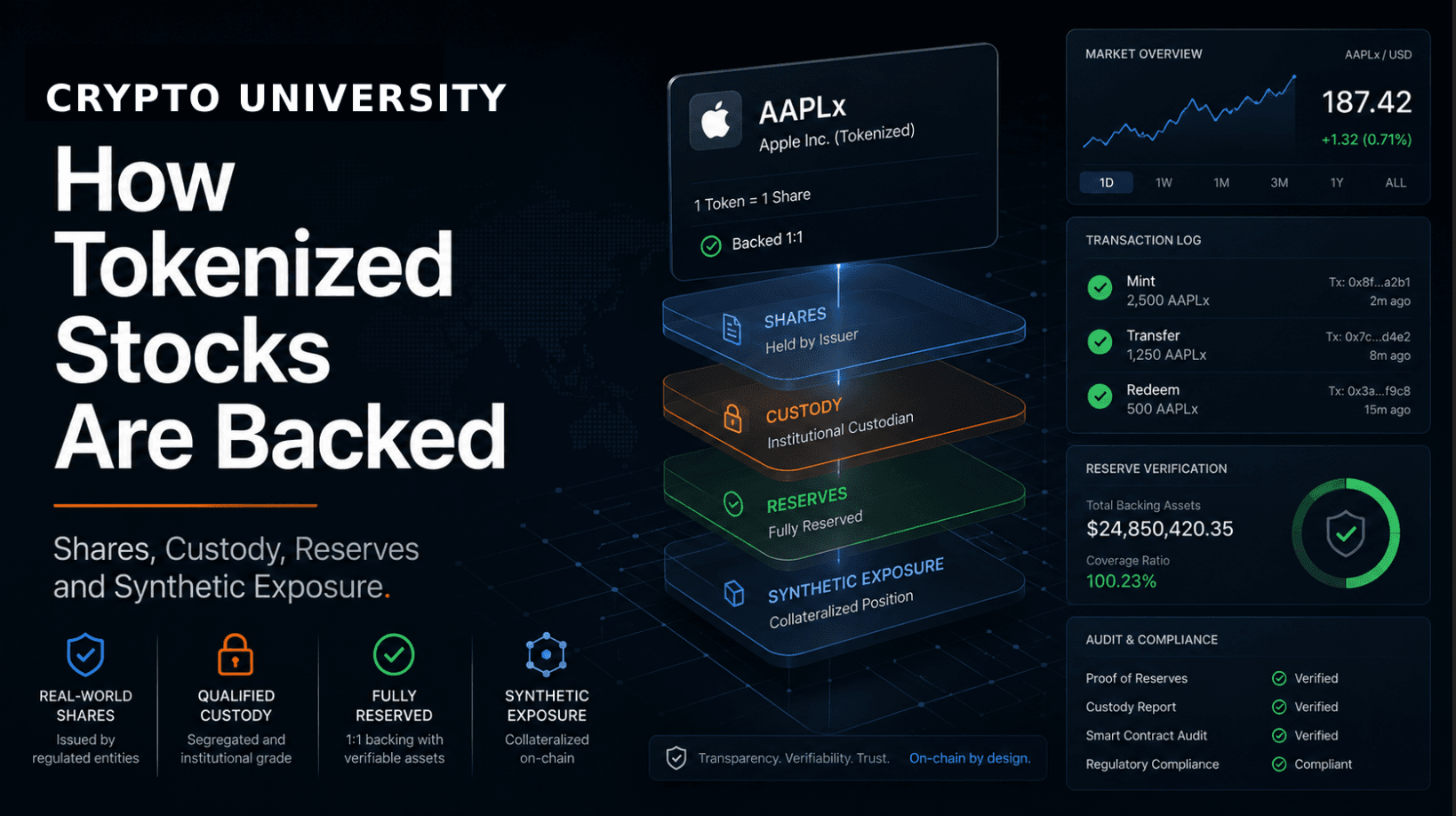 How Tokenized Stocks Are Backed: Shares, Custody, Reserves and Synthetic Exposure