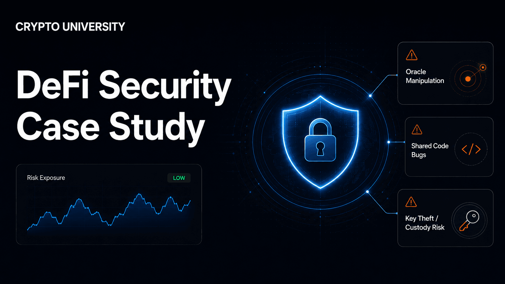 DeFi Security Case Study: Five Exploits in 2026, oracle manipulation, shared code bugs, key theft and crypto card custody risk.