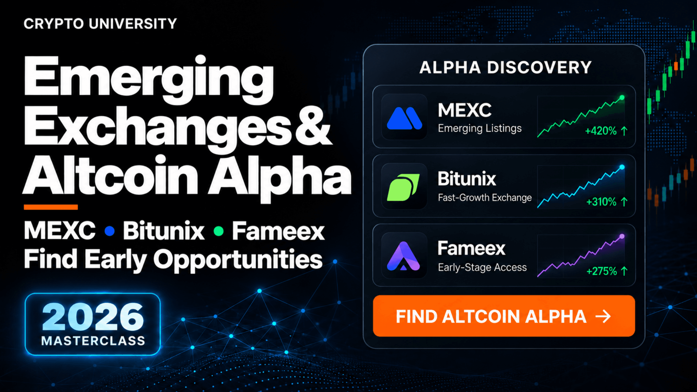 Emerging Crypto Exchanges 2026: MEXC, Bitunix & Fameex Altcoin Guide